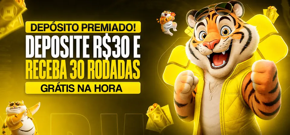Deposite R$30 e receba 30 rodadas grátis na hora